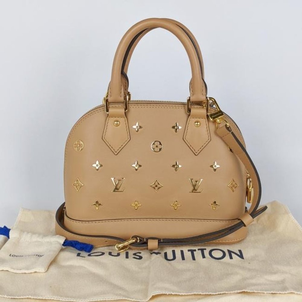 SOLD Louis Vuitton Alma Metal Monogram Bb Brown Camel Leather Satchel - Picture 2 of 9